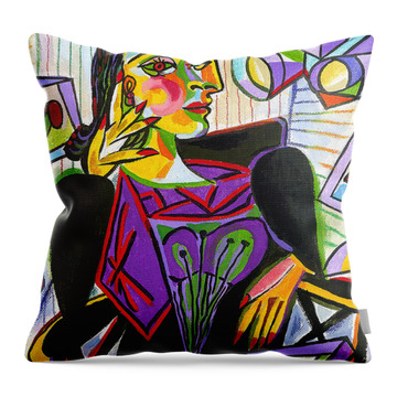16x16 Bane Designs Funny Art Parody About Drawing Throw Pillow Multicolor