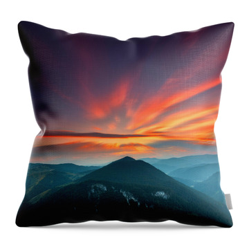 Mountain Sunset Throw Pillows