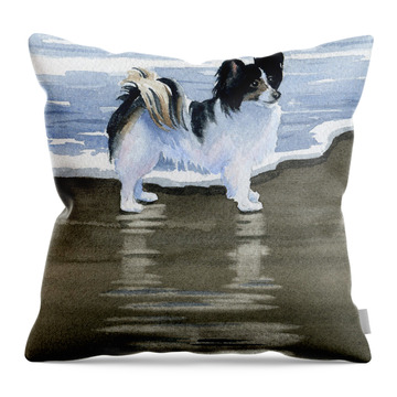 Dog in Your Pocket Papillon Throw Pillow Multicolor 16x16 
