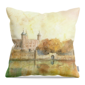 Tower Of London Throw Pillows