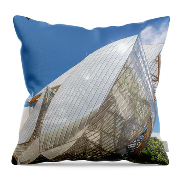 Louis Vuitton Foundation In Paris Throw Pillow by Bruno Morandi - Pixels