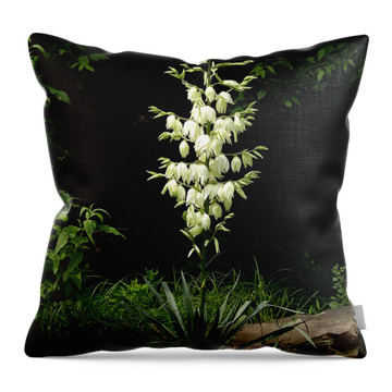 Throw Pillow featuring the photograph Yucca Blossoms by Nancy Ayanna Wyatt