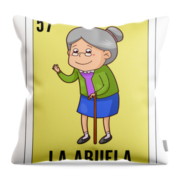 Multicolor 16x16 Latina Abuela Abuelita Design for Her Abuela Love Hearts Spanish Mexican Latino Grandmother Throw Pillow