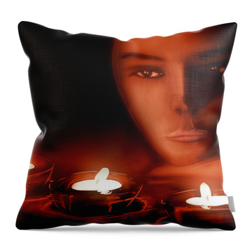 Candlelight Woman - Throw Pillow Product by Matthias Zegveld