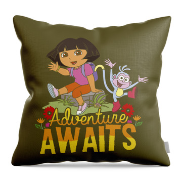 Dora the Rock explorer Throw Pillow by Rebekah Fogle - Pixels
