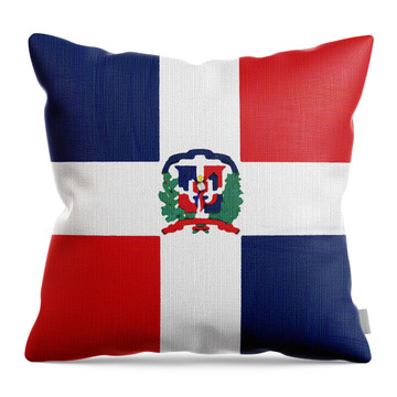 Pillow Decorative Throw Dominican Republic Flags Black Blocks