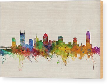 Nashville Skyline Wood Prints