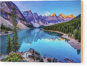 Moraine Lake Alberta Wood Prints