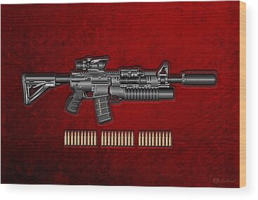 M4 Rifle Wood Prints