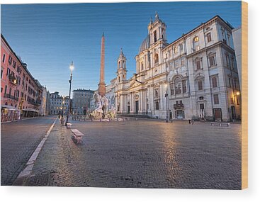 Piazza In Rome Wood Prints