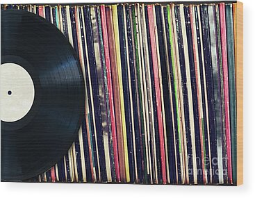 Record Labels Wood Prints