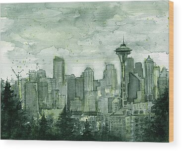Seattle Skyline Wood Prints