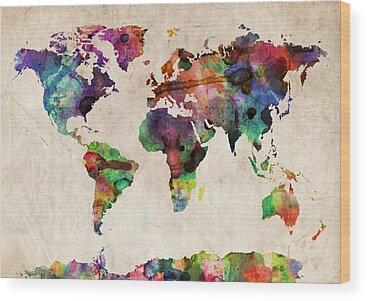 Map Of The World Wood Prints