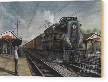 Train Paintings Wood Prints