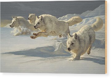 Arctic Wolf Wood Prints