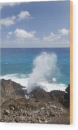 Halona Blowhole Wood Prints