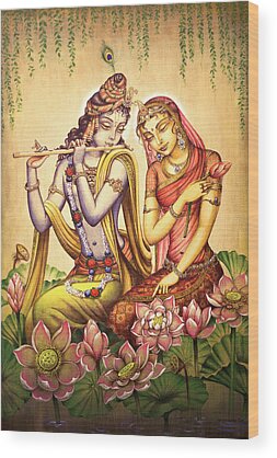 Modern Radha Krishna Wood Prints