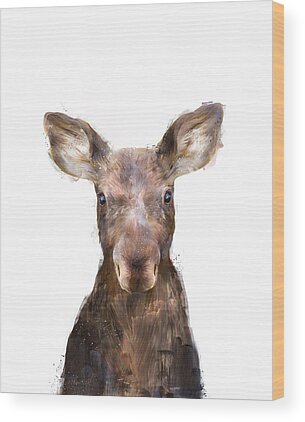 Baby Moose Wood Prints