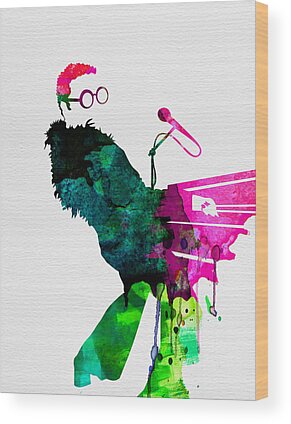 Rock Music Elton John Wood Prints