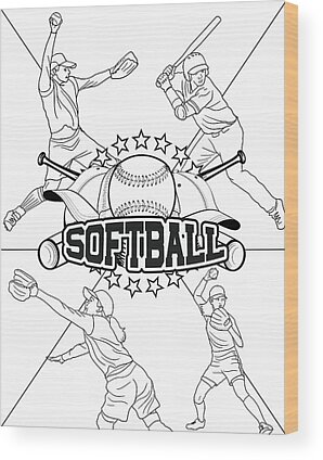 Softball Wood Prints
