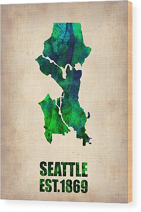 Seattle Map Wood Prints