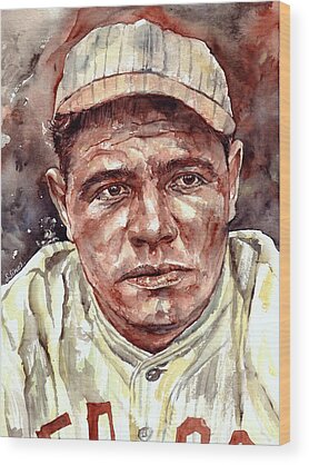 Babe Ruth Baseball Card Wood Prints