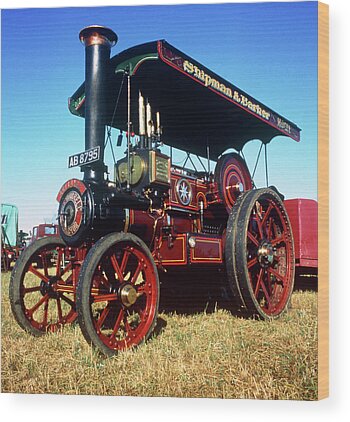 Steam Traction Engine Wood Prints