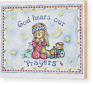 Bear Praying Wood Prints