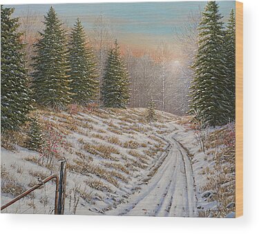 Winter Snow Landscape Wood Prints