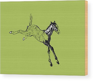 Horse Play Wood Prints