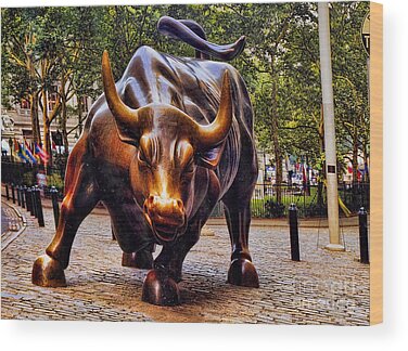 Wall Street Bull Wood Prints