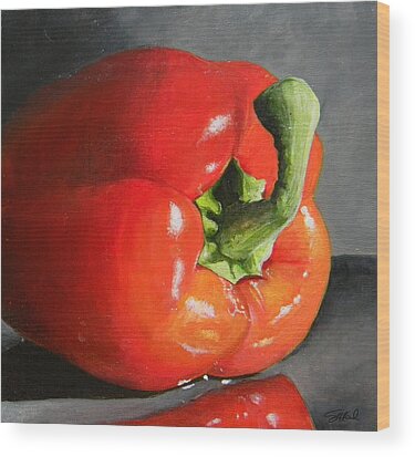 Red Bell Pepper Wood Prints
