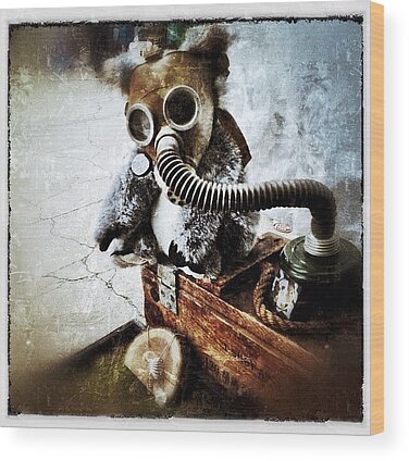 Gasmask Wood Prints