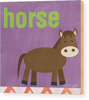 Purple Horse Wood Prints