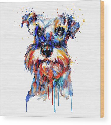 Mini Schnauzer Puppy Wood Prints