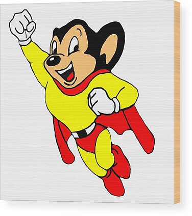 Mighty Mouse Wood Prints