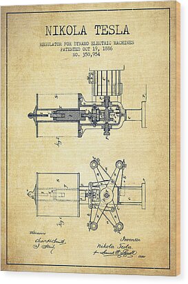 Nikola Tesla Patent Drawing From 1886 - Vintage Digital Art by Aged Pixel