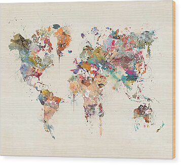 World Map Watercolor Painting by Bleu Bri
