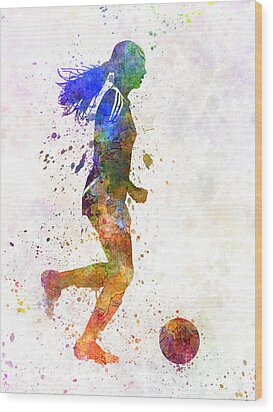 Girl Playing Soccer Football Player Silhouette Painting by Pablo Romero