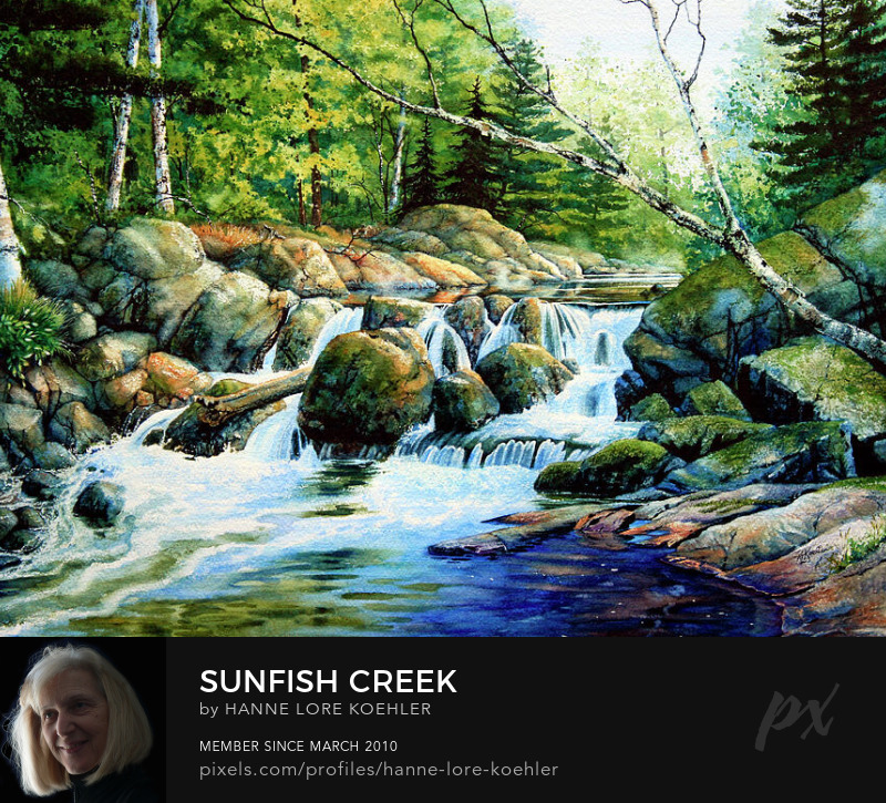 Forest Creek Painting Art Prints