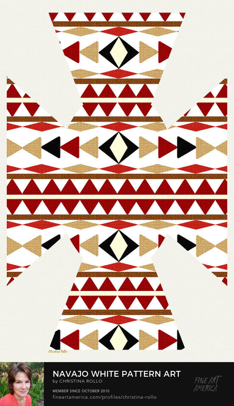 Navajo White Pattern Prints for Sale