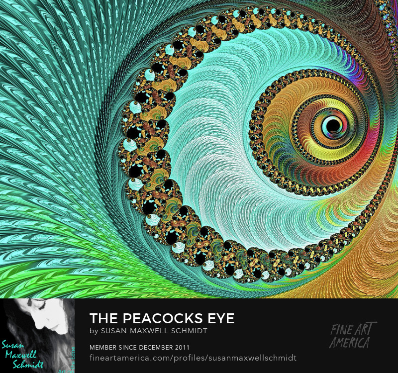 The Peacocks Eye Fractal Art Print by Susan Maxwell Schmidt