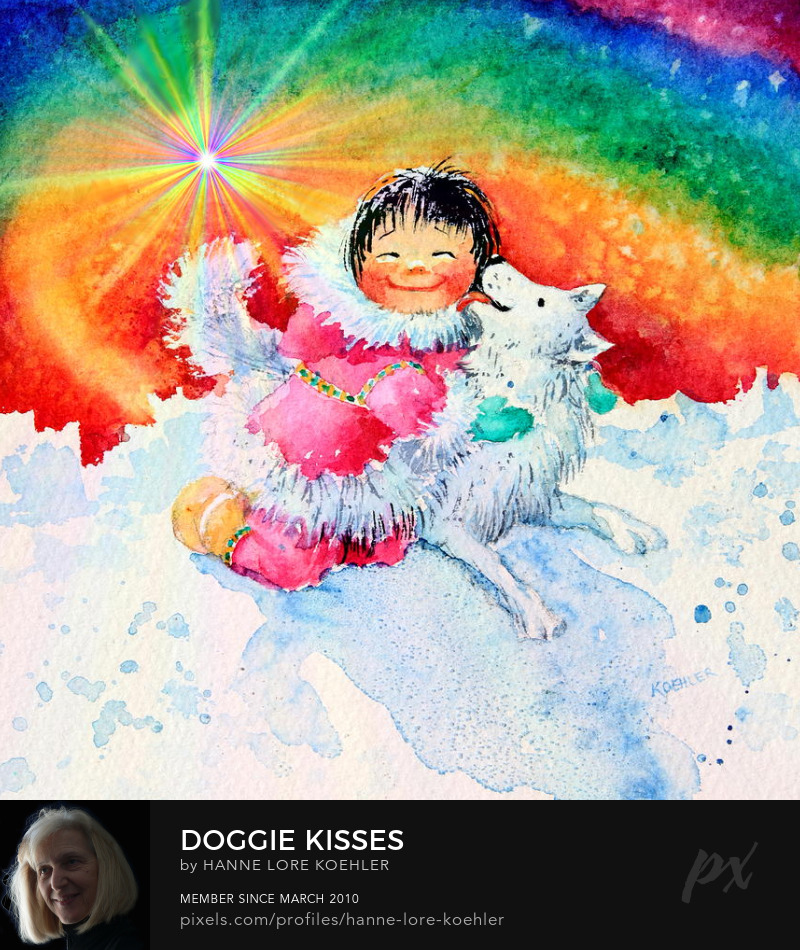 Doggie Kisses Art Prints For Kids