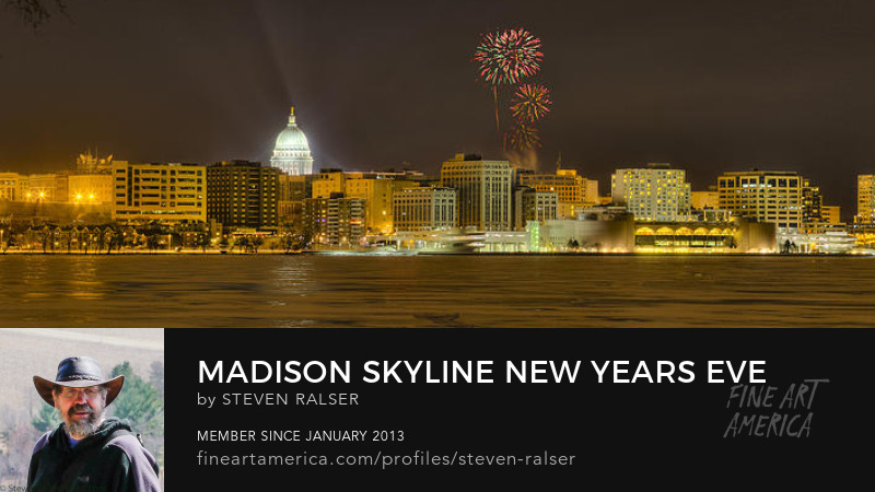Madison, Wisconsin skyline, New Year’s Eve