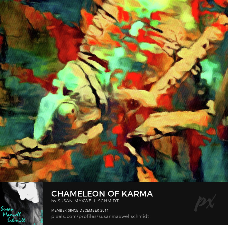 Chameleon of Karma Art Print by Susan Maxwell Schmidt