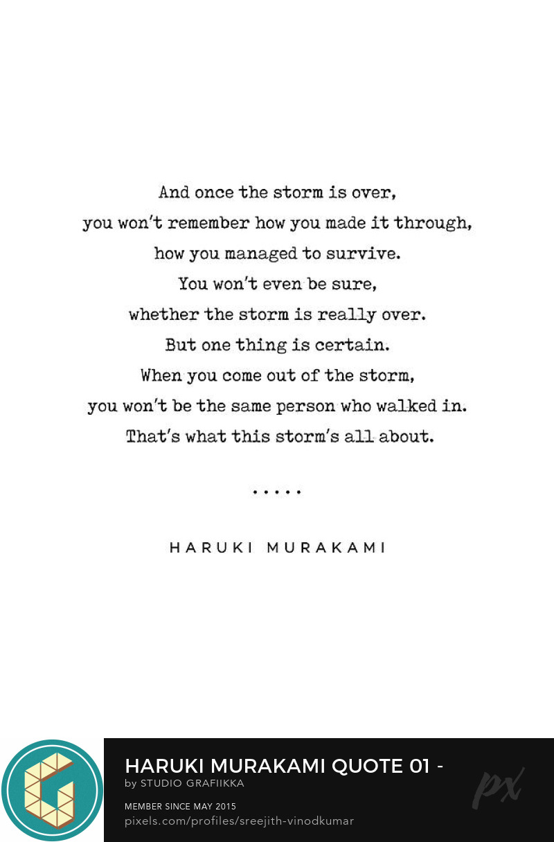 Haruki Murakami Quote 01 - Typewriter quote on Old Paper - Literary Poster  - Book Lover Gift Tote Bag by Studio Grafiikka - Fine Art America