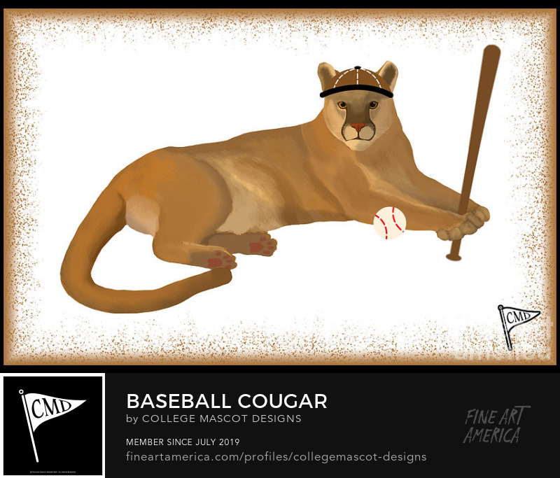 Baseball Cougar by College Mascot Designs