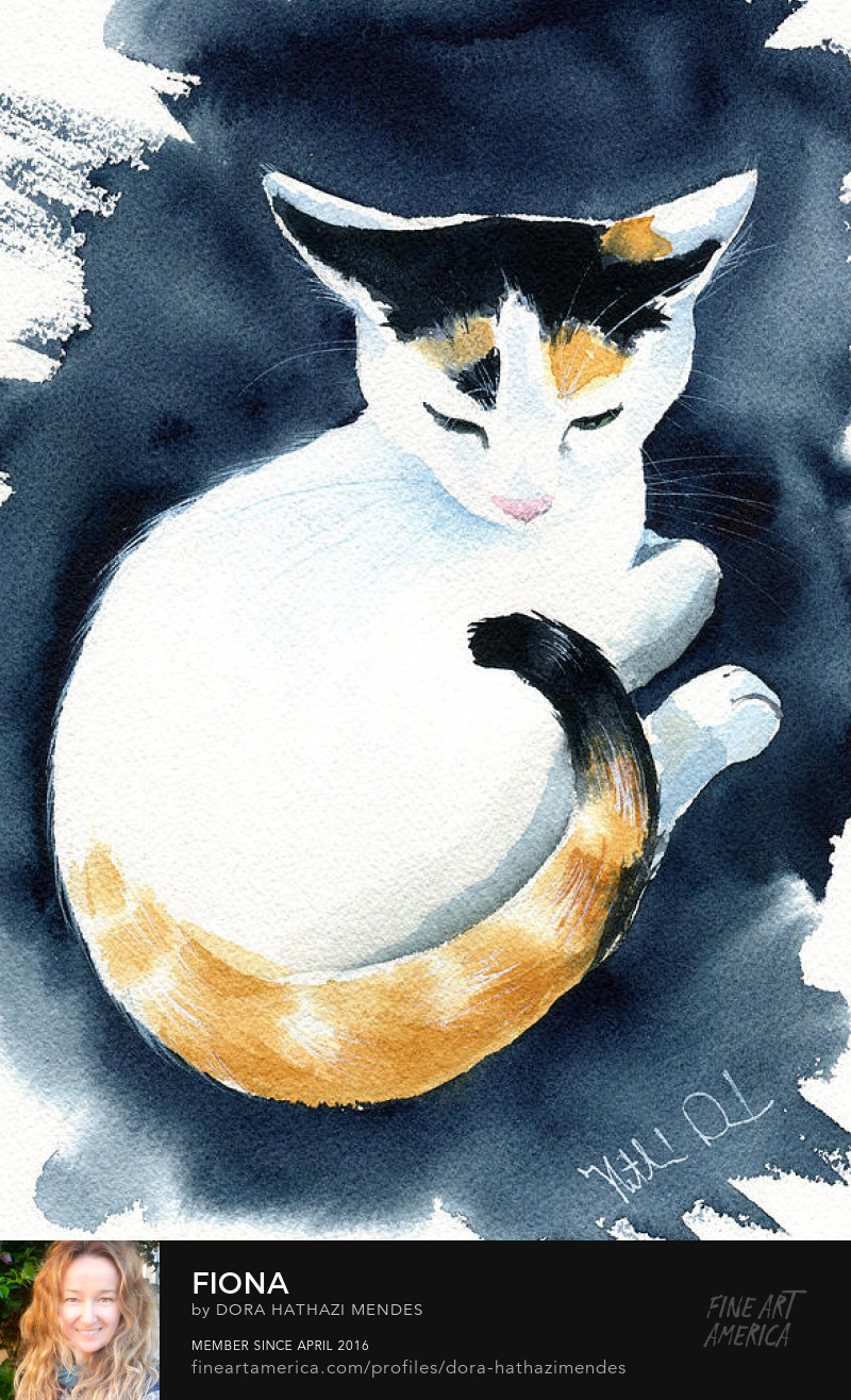 calico cat painting Art Prints