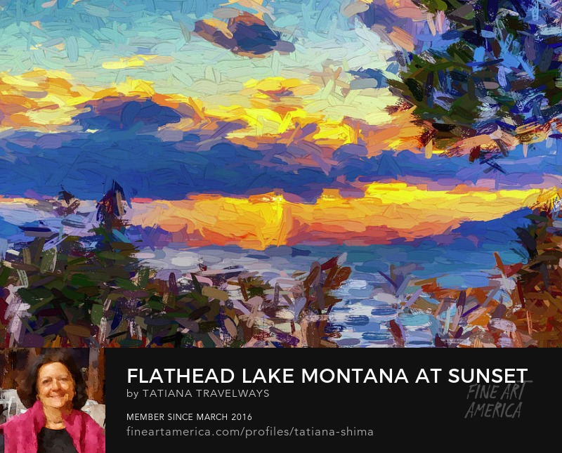 Flathead Lake Montana at sunset