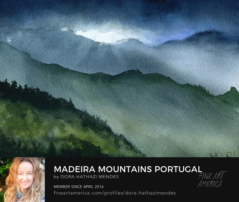 Madeira Mountains Portugal painting by Dora Hathazi Mendes Art Prints